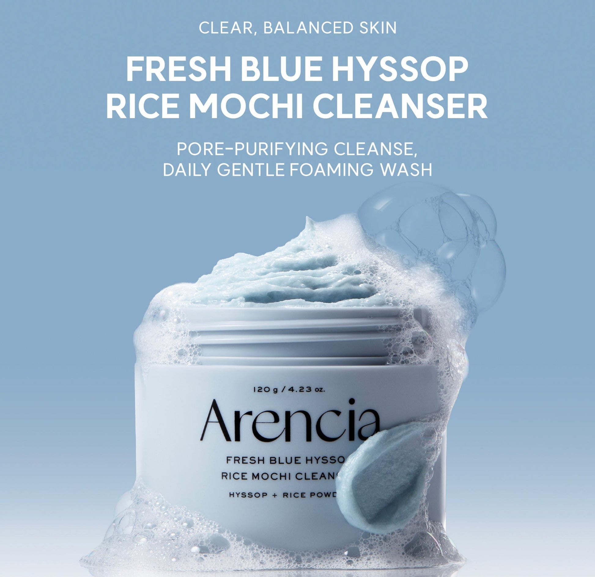 Arencia - Blue Hyssop Rice Mochi Cleanser (120g)-thekimyoung.com