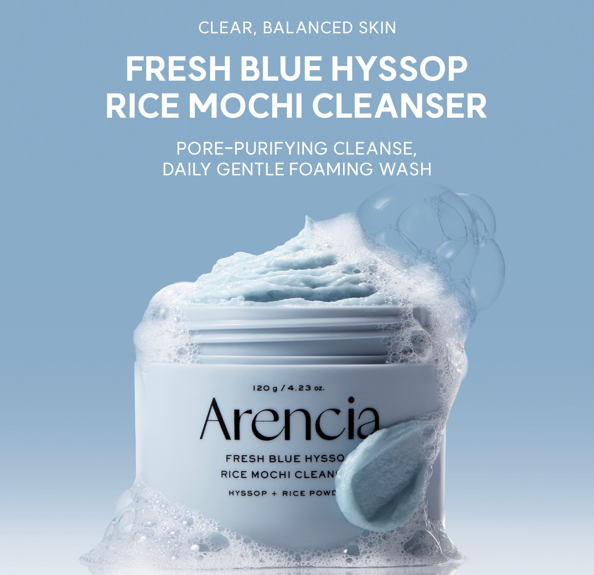 Arencia - Blue Hyssop Rice Mochi Cleanser (120g)-thekimyoung.com