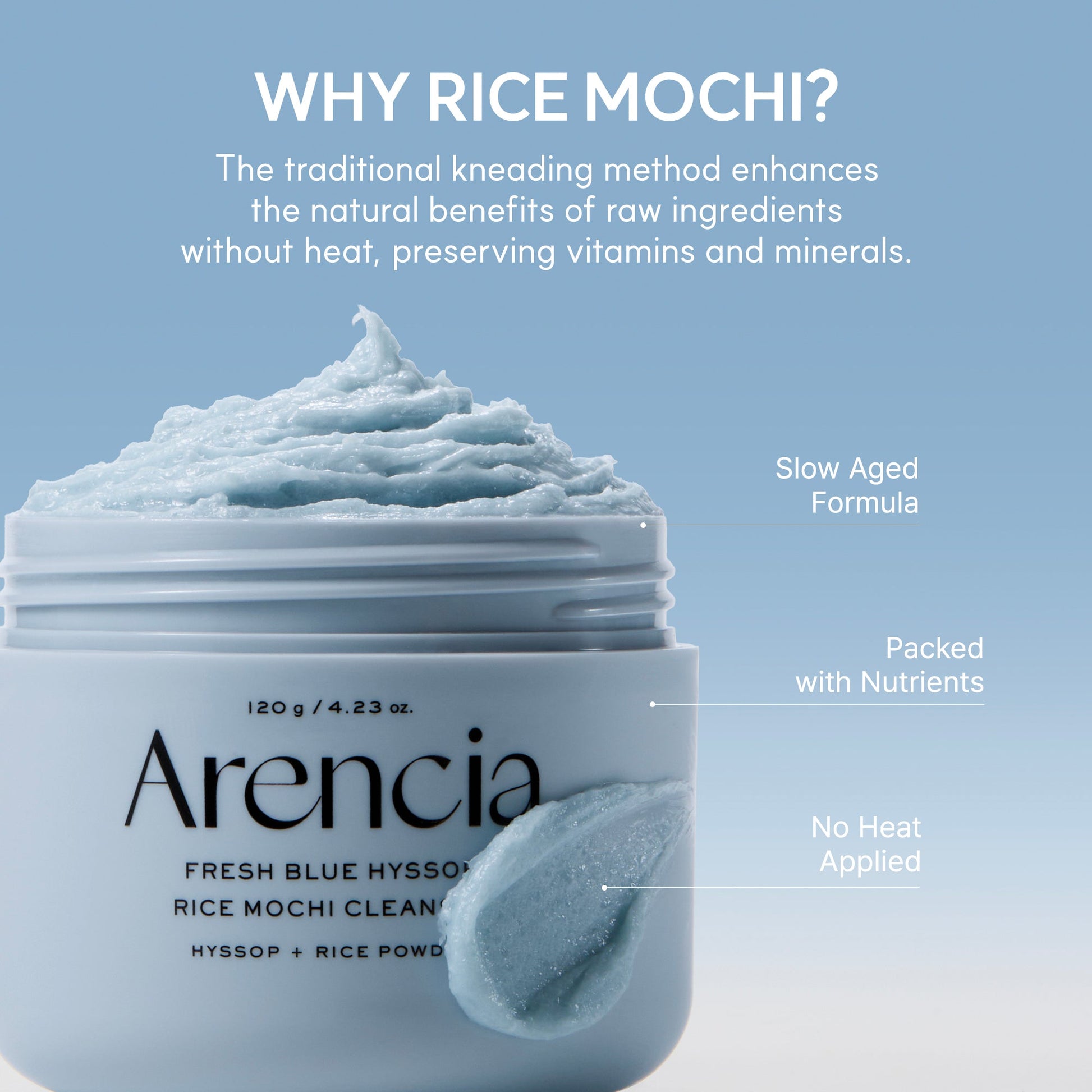 Arencia - Blue Hyssop Rice Mochi Cleanser (120g)-thekimyoung.com