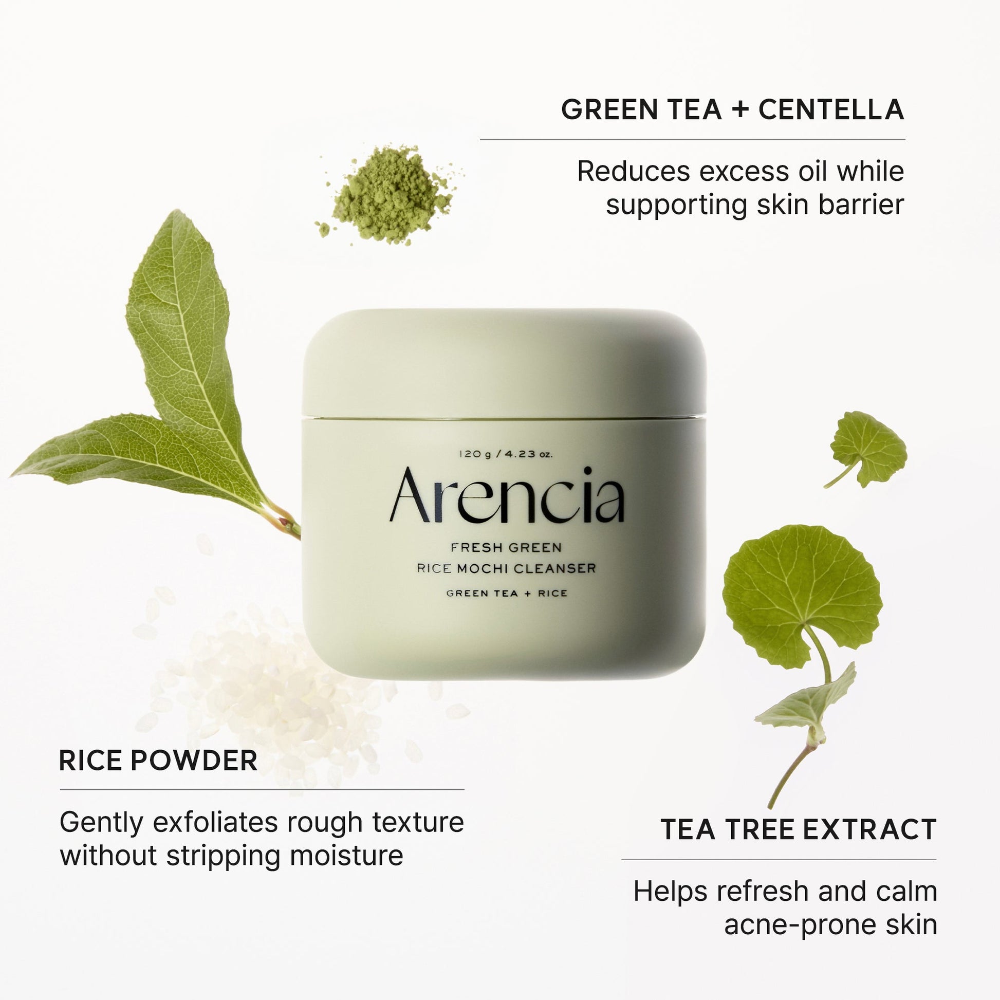 Arencia - Fresh Green Rice Mochi Cleanser (120g)-thekimyoung.com