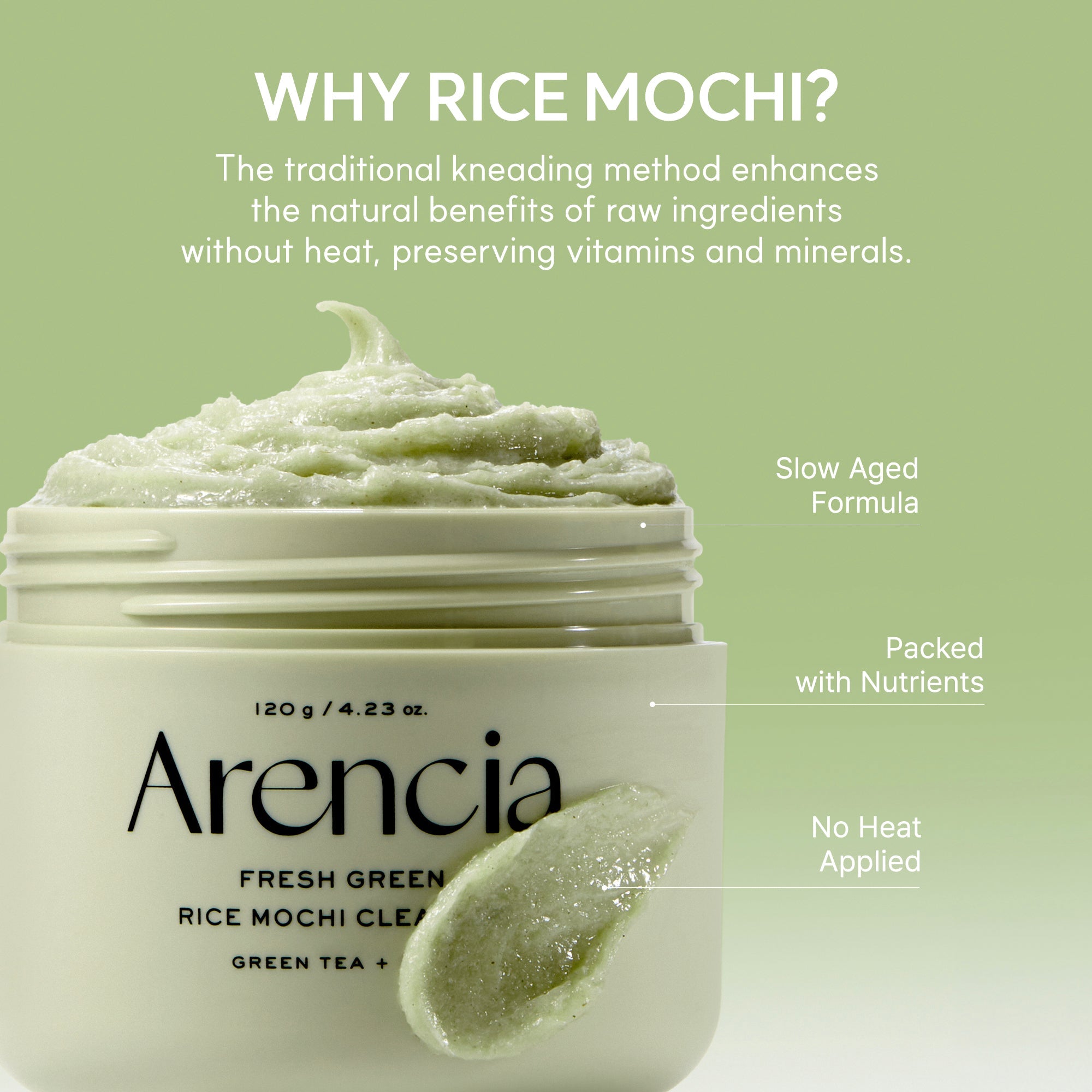 Arencia - Fresh Green Rice Mochi Cleanser (120g)-thekimyoung.com