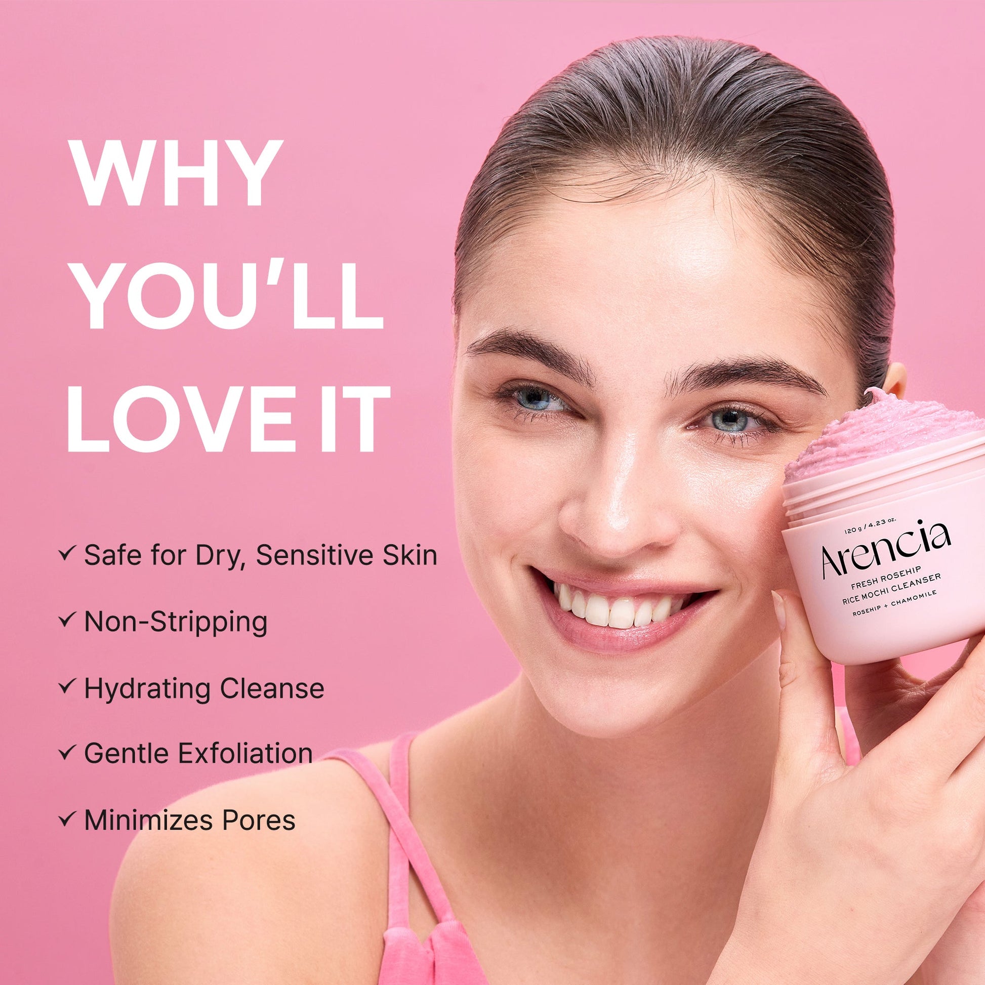 Arencia - Fresh Rosehip Mochi Cleanser (120g)-thekimyoung.com