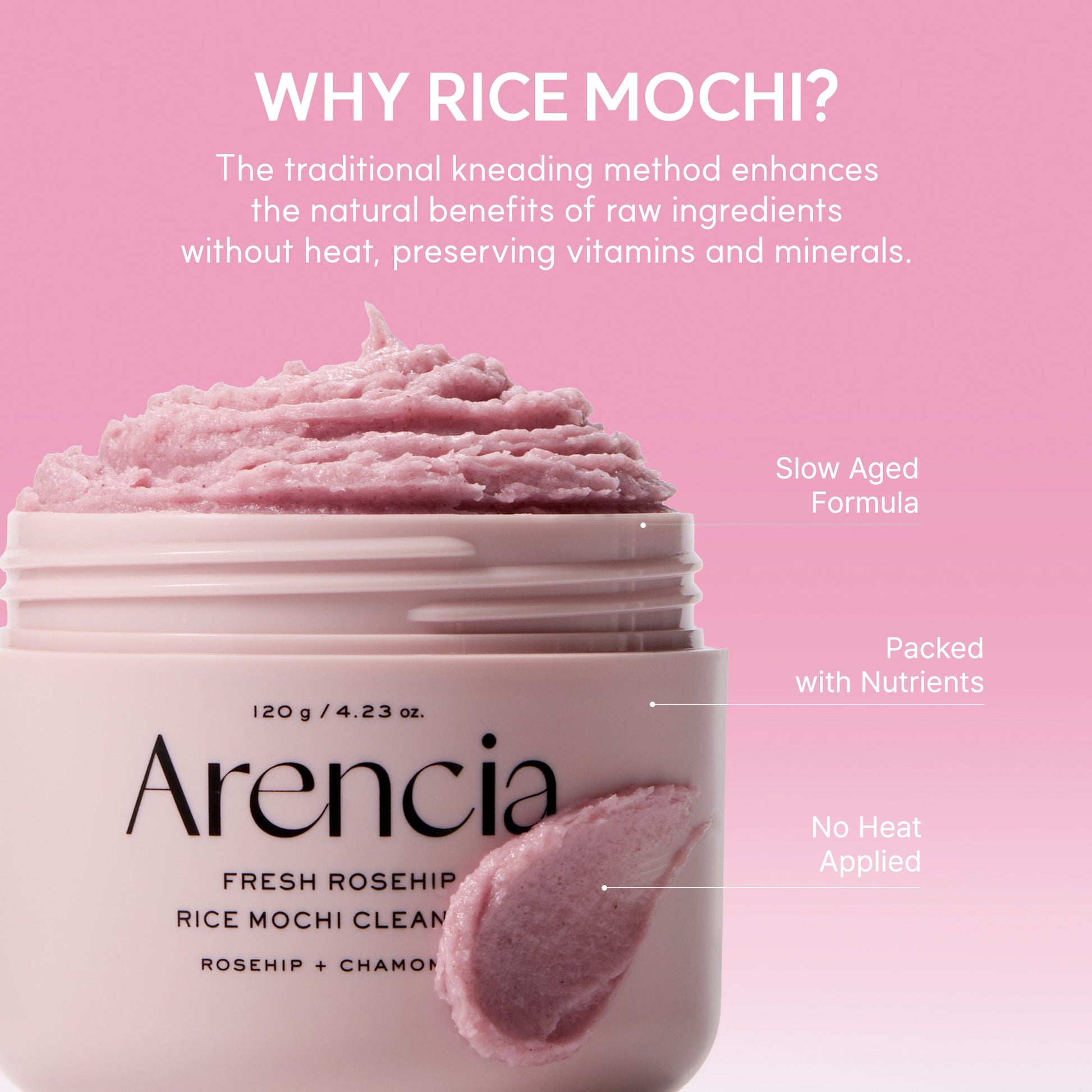 Arencia - Fresh Rosehip Mochi Cleanser (120g)-thekimyoung.com