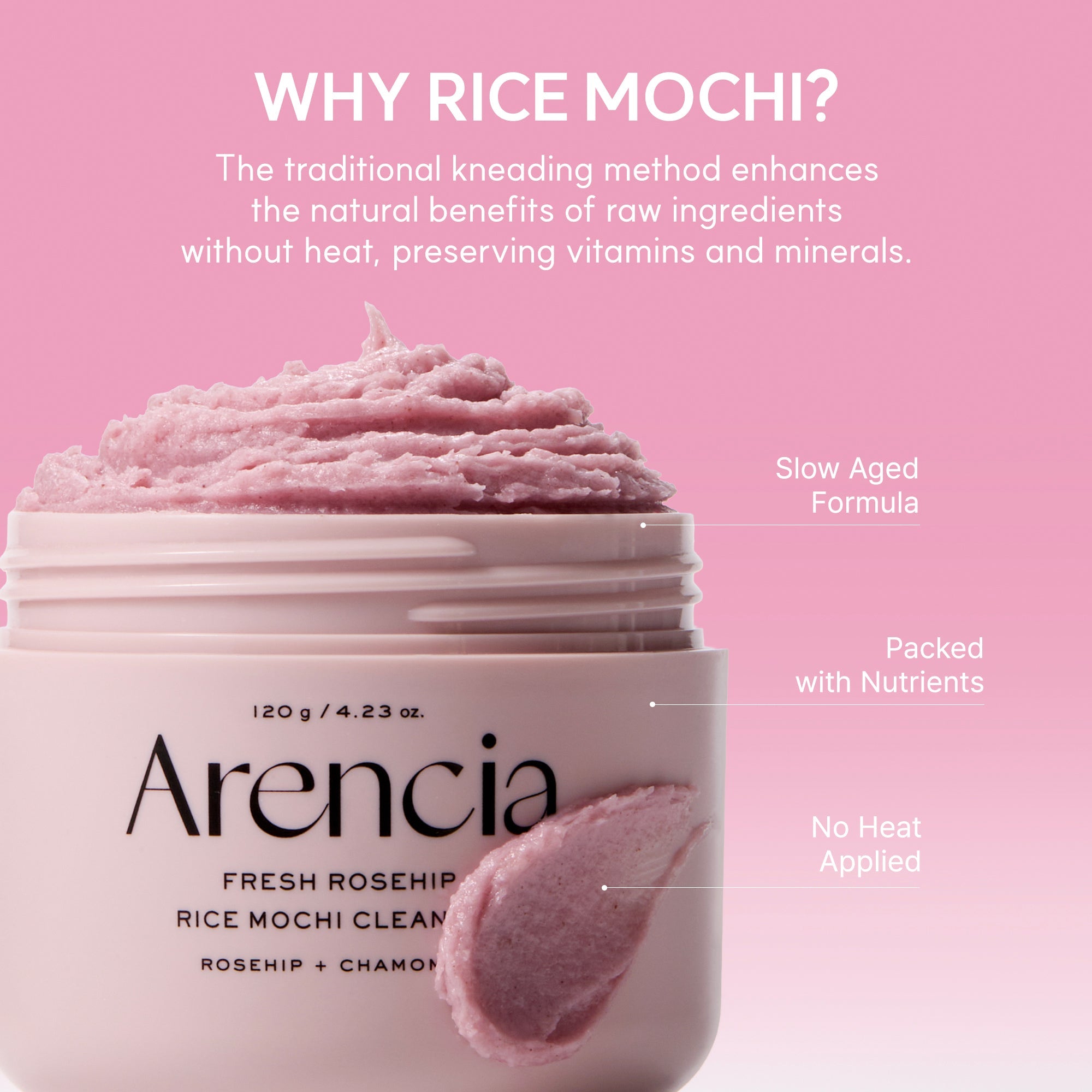 Arencia - Fresh Rosehip Mochi Cleanser (120g)-thekimyoung.com