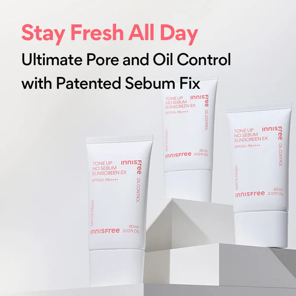 Innisfree Tone Up No Sebum Sunscreen EX SPF50+ PA++++ 60ml-thekimyoung.com
