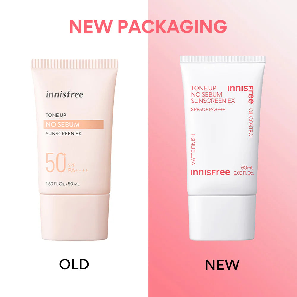 Innisfree Tone Up No Sebum Sunscreen EX SPF50+ PA++++ 60ml-thekimyoung.com