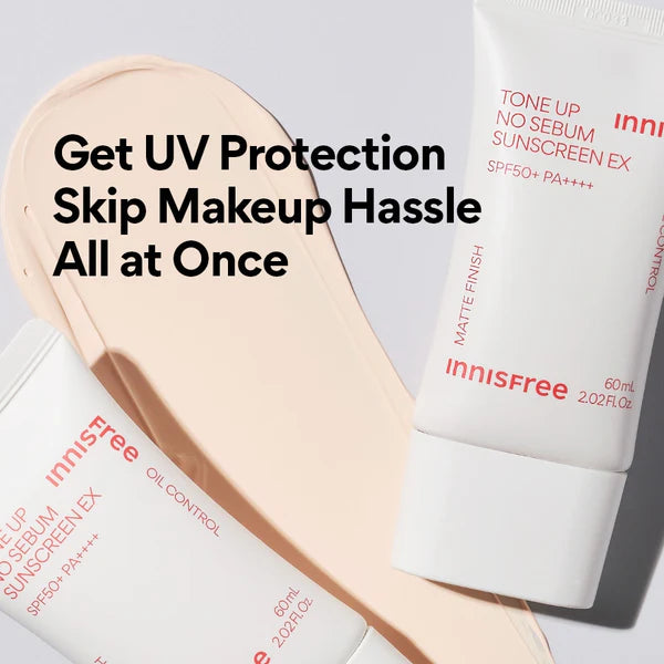 Innisfree Tone Up No Sebum Sunscreen EX SPF50+ PA++++ 60ml-thekimyoung.com