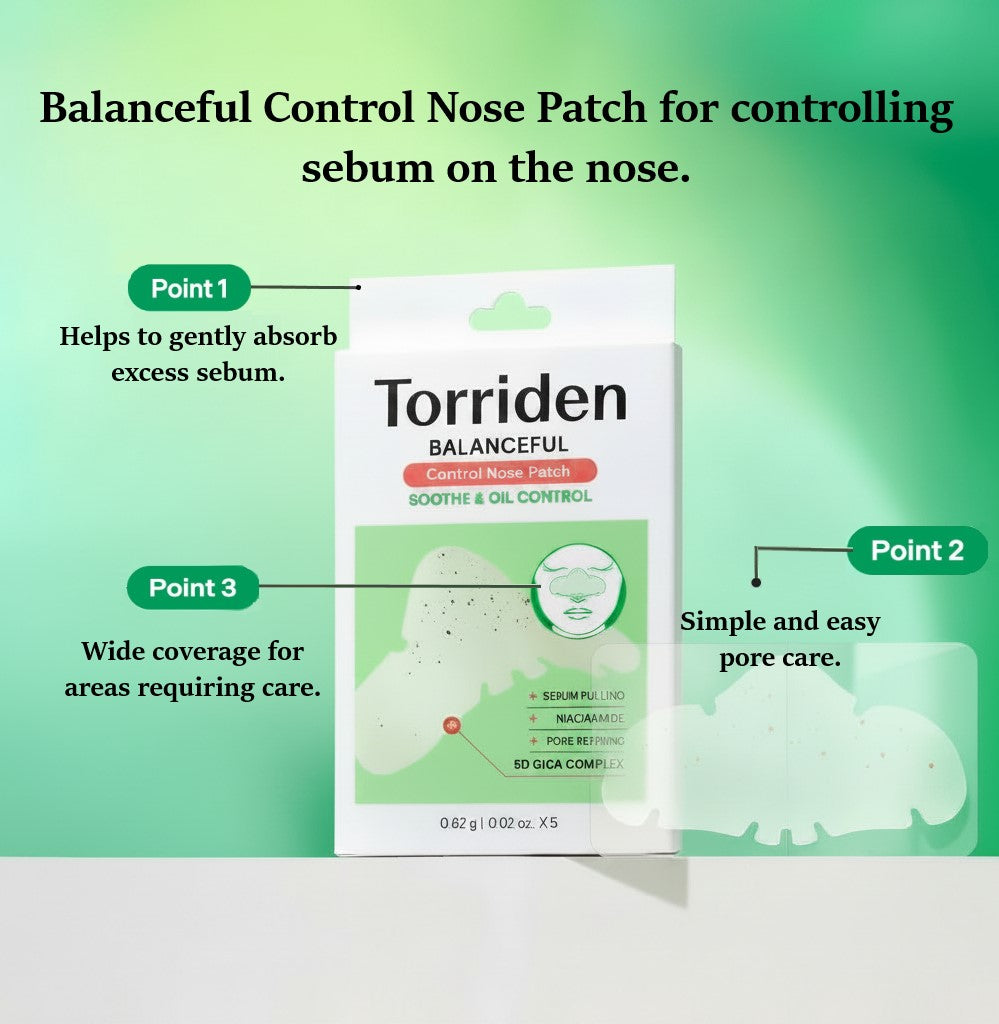 Torriden - Balanceful Control Cica Nose Patch (5 Patch)-thekimyoung.com