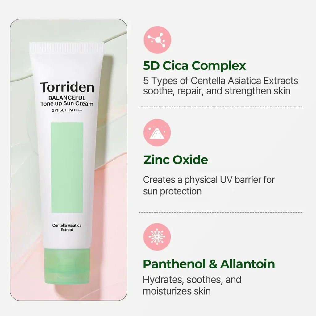 Torriden - Balanceful Cica Tone Up Sun Cream (SPF 50+ PA++++) (60ml)-thekimyoung.com