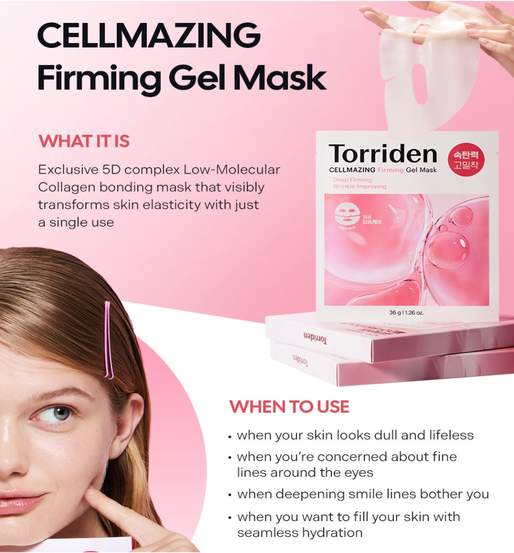 Torriden - Cellmazing Firming Gel Mask (Face & Neck) (4 Sheets)-thekimyoung.com