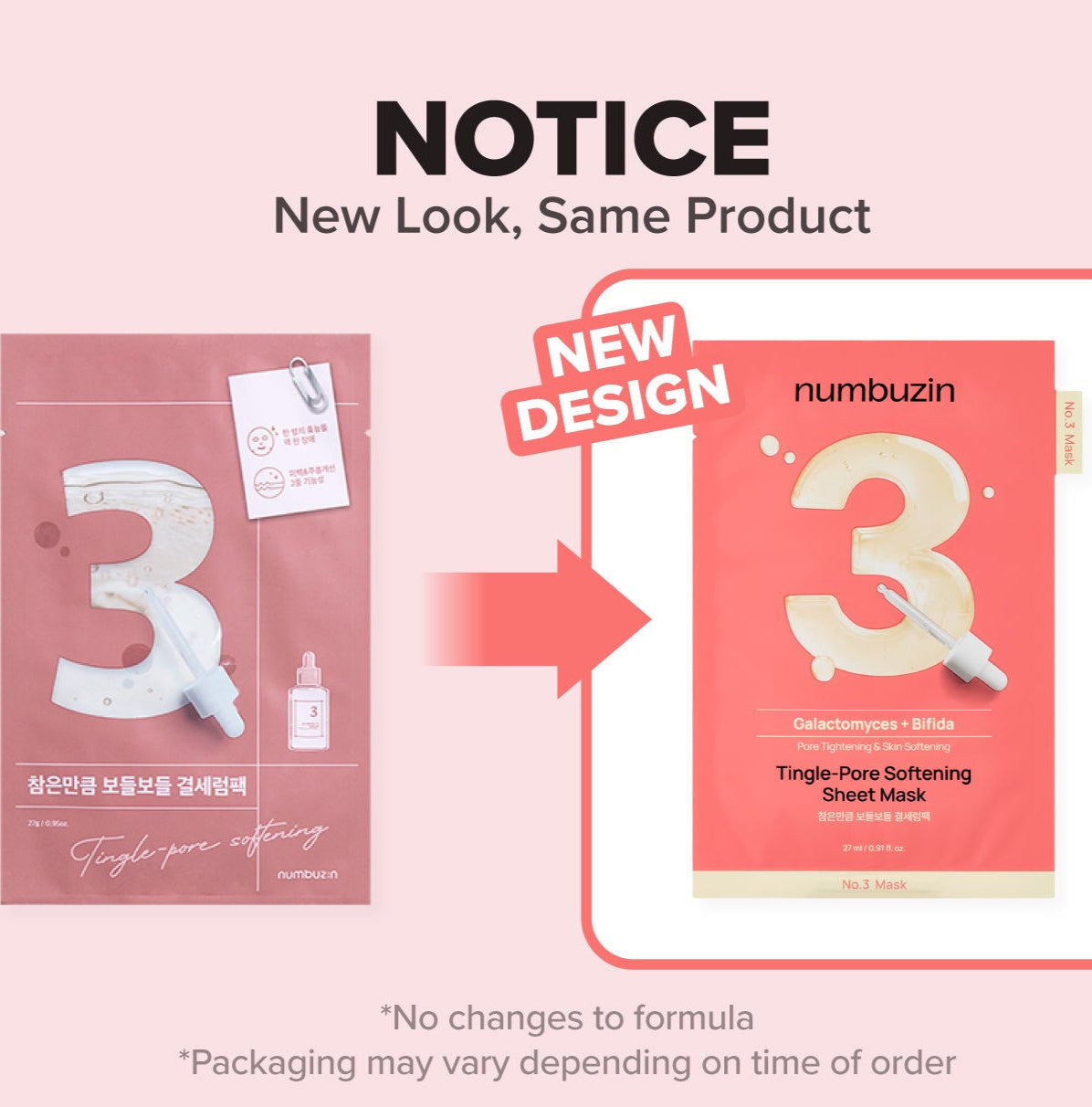 numbuzin - No.3 Tingle-Pore Softening Sheet Mask (5 Sheets)-thekimyoung.com