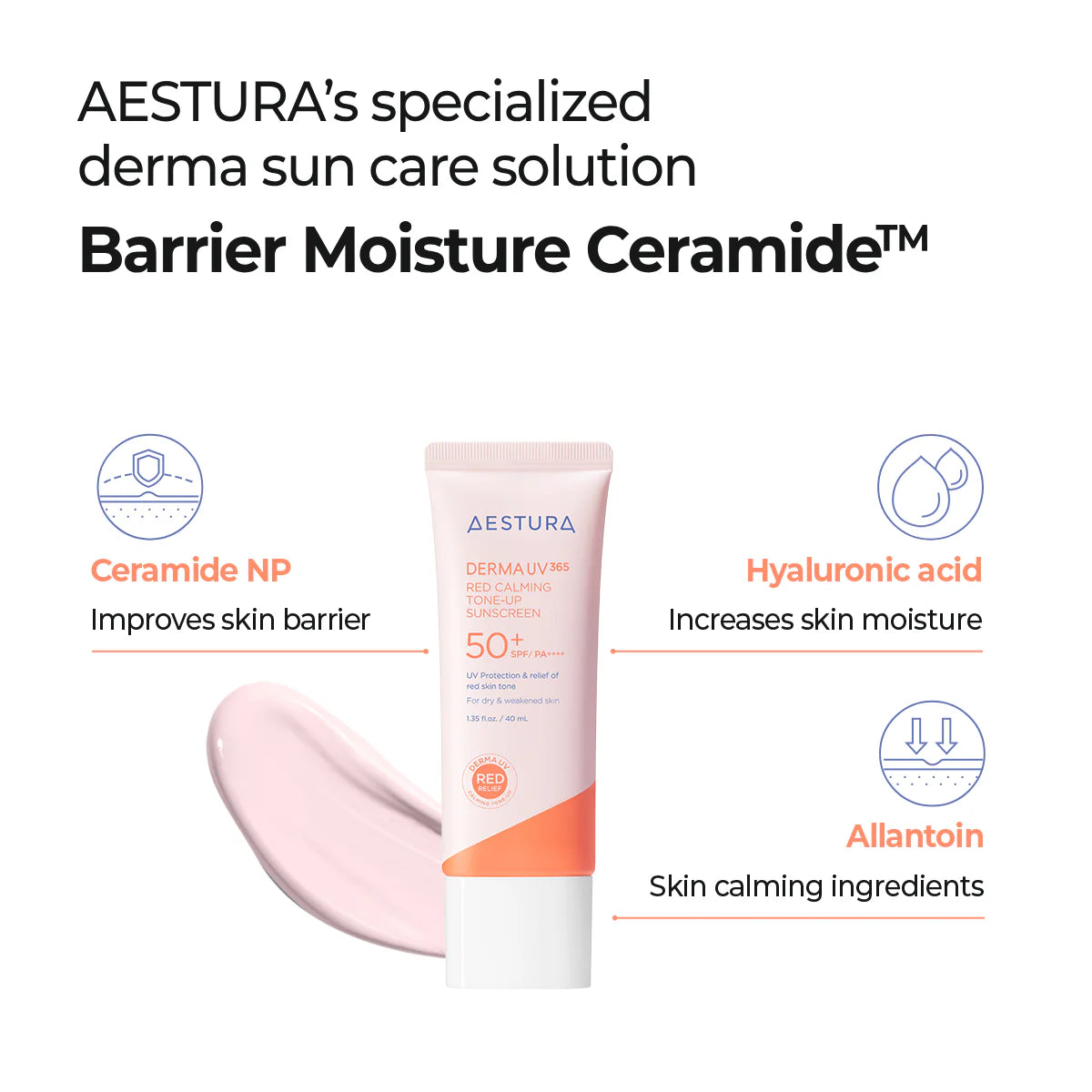 AESTURA - Derma UV 365 Red Calming Tone-up Sunscreen (40ml)-thekimyoung.com