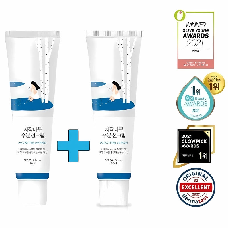 ROUND LAB - Birch Juice Moisturizing Sunscreen SPF50+ PA++++ ( 50ml +50 ml ) Sunscreen Round Lab