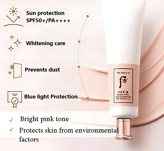 The History of Whoo - GONGJINHYANG SEOL Radiant White Tone Up Sunscreen 50ml-thekimyoung.com