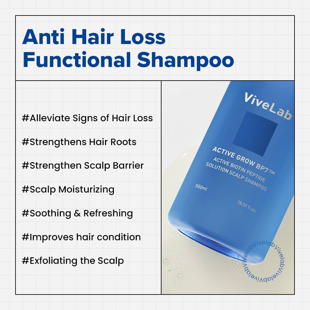 ViveLab Active Biotin Peptide Solution Scalp Shampoo 550ml-thekimyoung.com