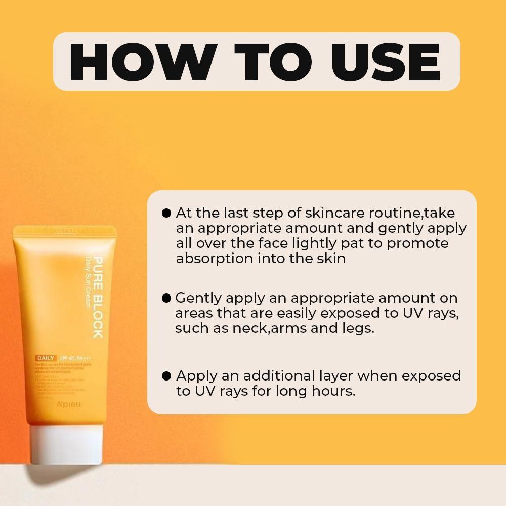 A'pieu Pure Block Daily Sun Cream SPF45/PA+++ 50ml-thekimyoung.com