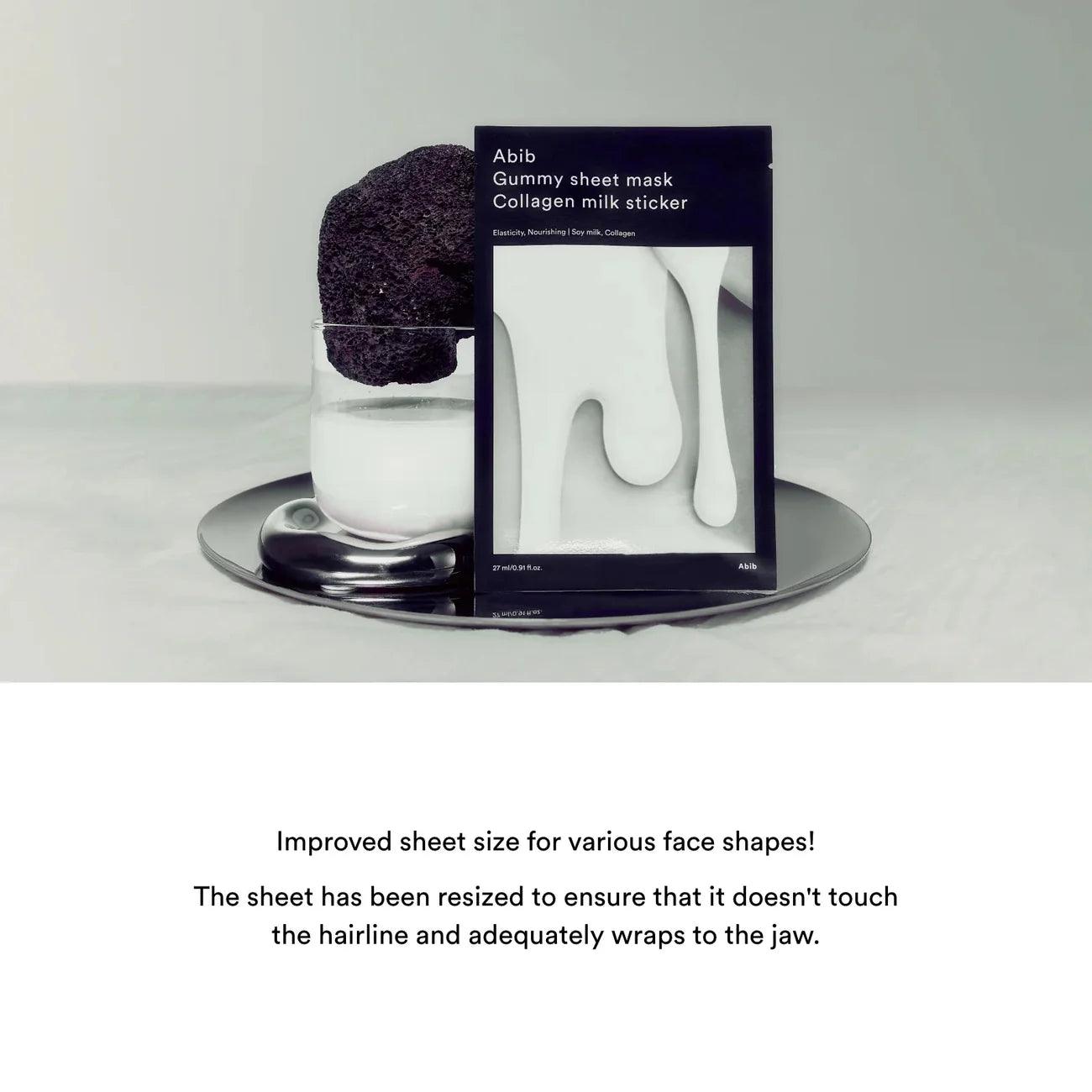 Abib Gummy sheet mask Collagen milk sticker 27ml X 10pc Mask Sheet Abib