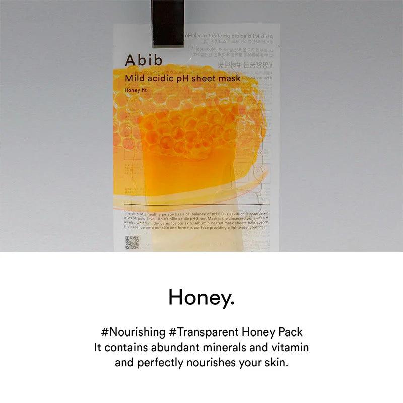 Abib Mild acidic pH sheet mask Honey fit 30ml X10 Mask Sheet Abib