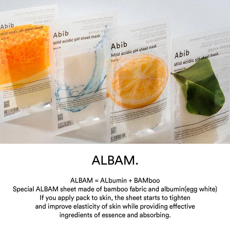 Abib Mild acidic pH sheet mask Honey fit 30ml X10 Mask Sheet Abib
