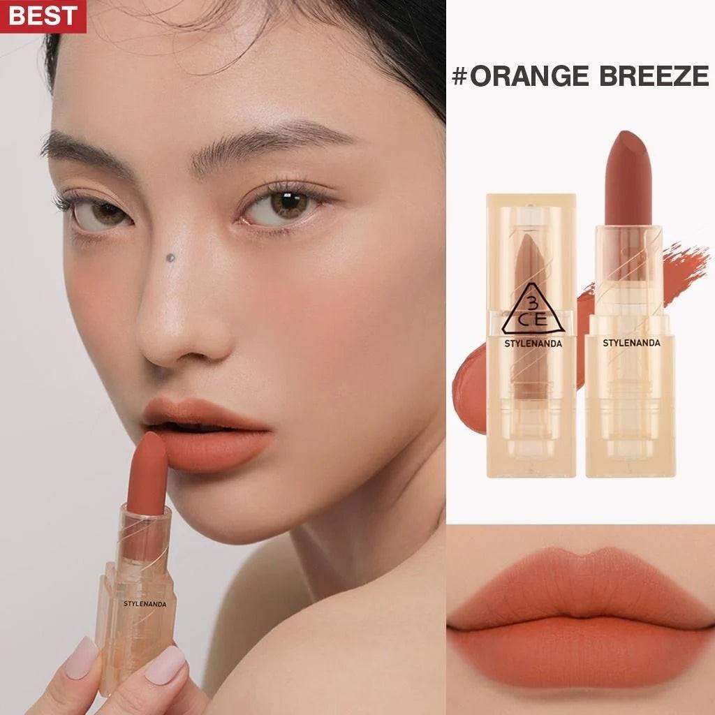 3CE Soft Matte Lipstick 3.5g (Warm VS Cool) (6 Colors) Lipstick 3CE #Orange Breeze