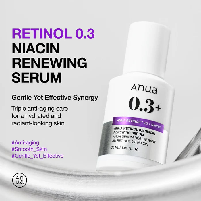 Anua - Retinol 0.3% + Niacin Renewing Serum 30ml-thekimyoung.com