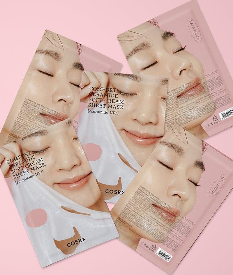 COSRX Balancium Comfort Ceramide Soft Cream Sheet Mask (10 Sheets)-thekimyoung.com