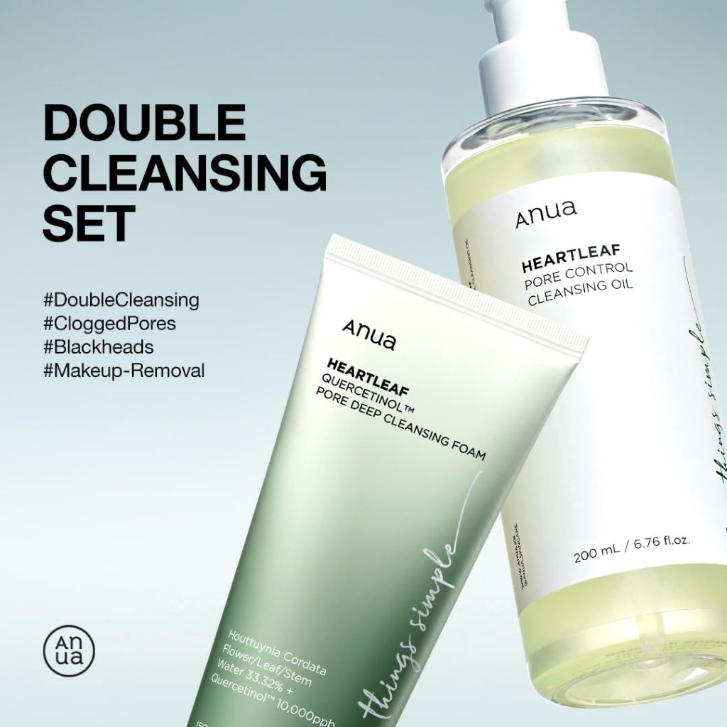 Anua Heartleaf Double Cleansing Duo Foam 150ml + Cleansing Oil 200ml Set Cleansing Foam Anua