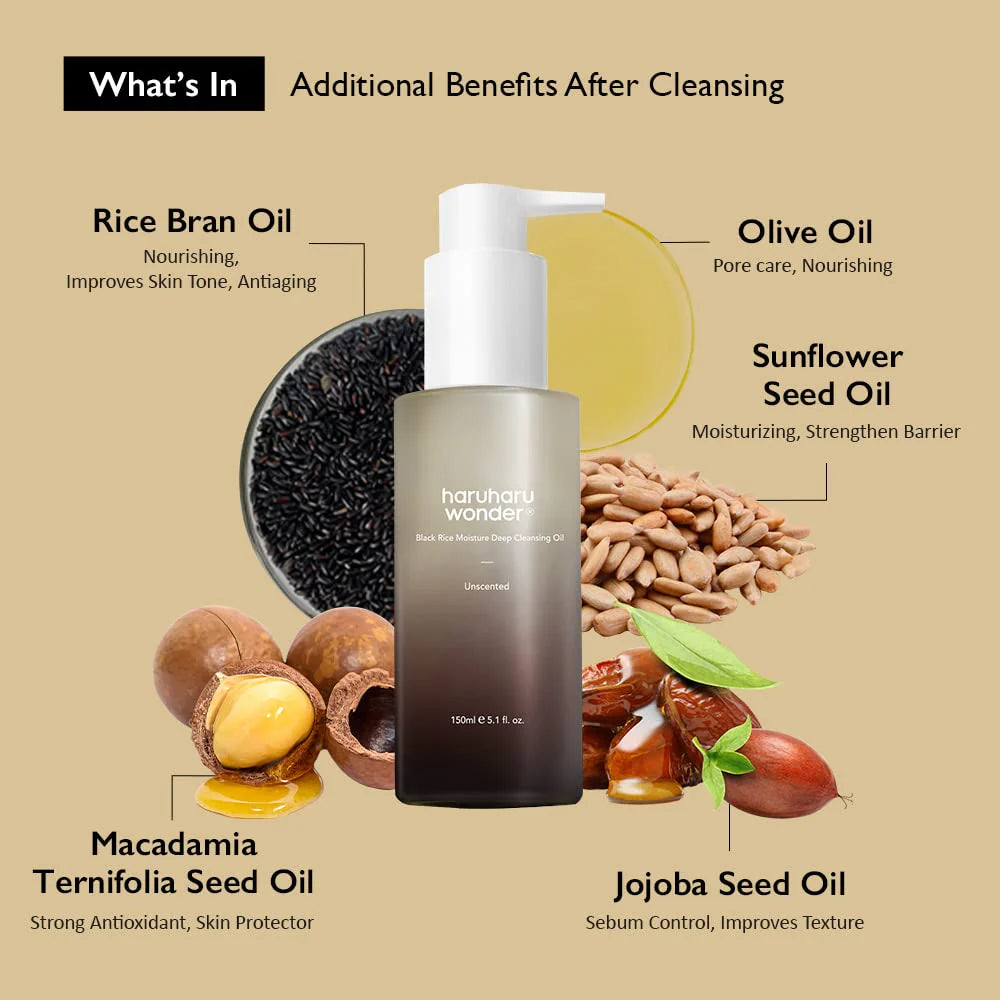 haruharu wonder - Black Rice Moisture Deep Cleansing Oil (150ml)-thekimyoung.com