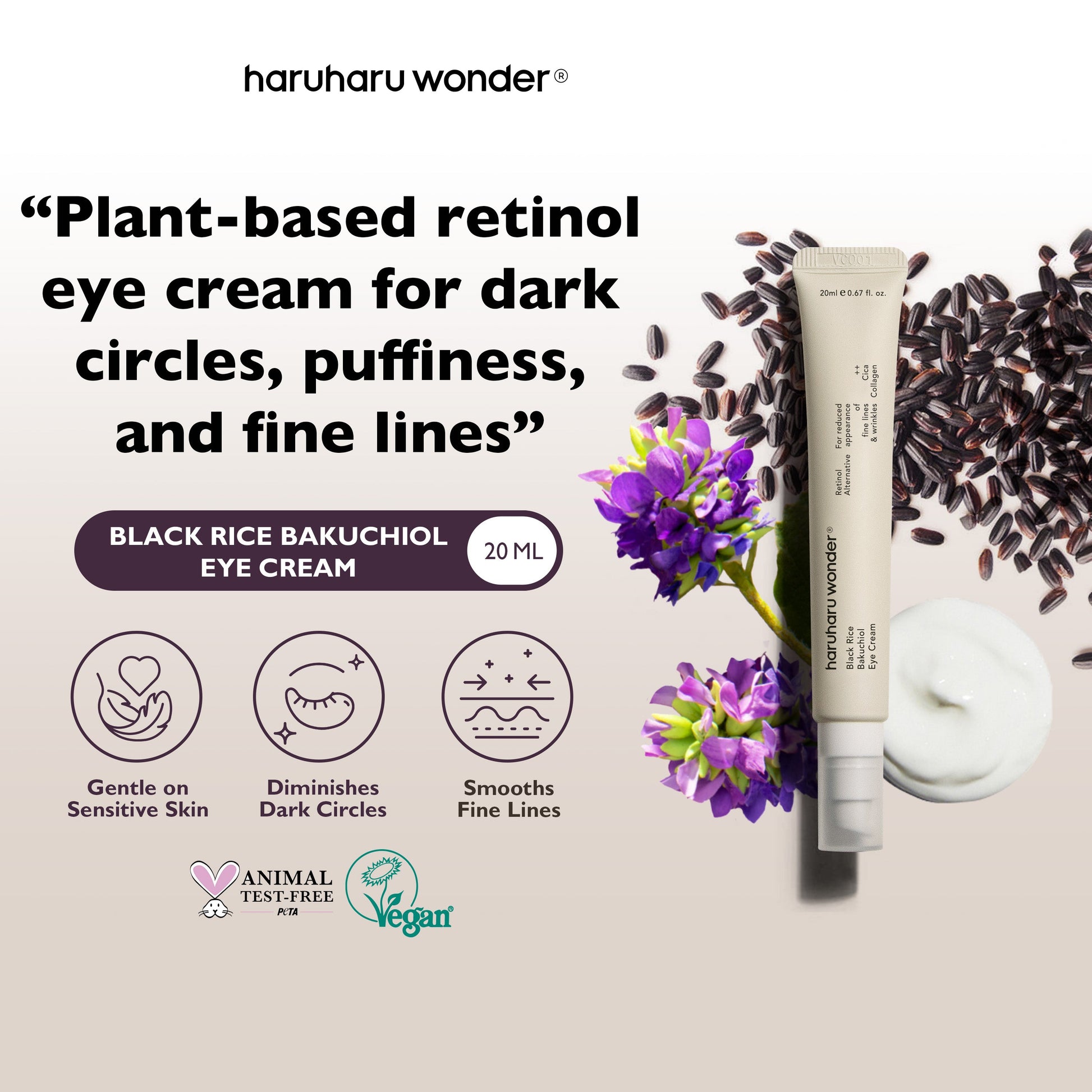 haruharu wonder - Black Rice Bakuchiol Eye Cream 20ml-thekimyoung.com