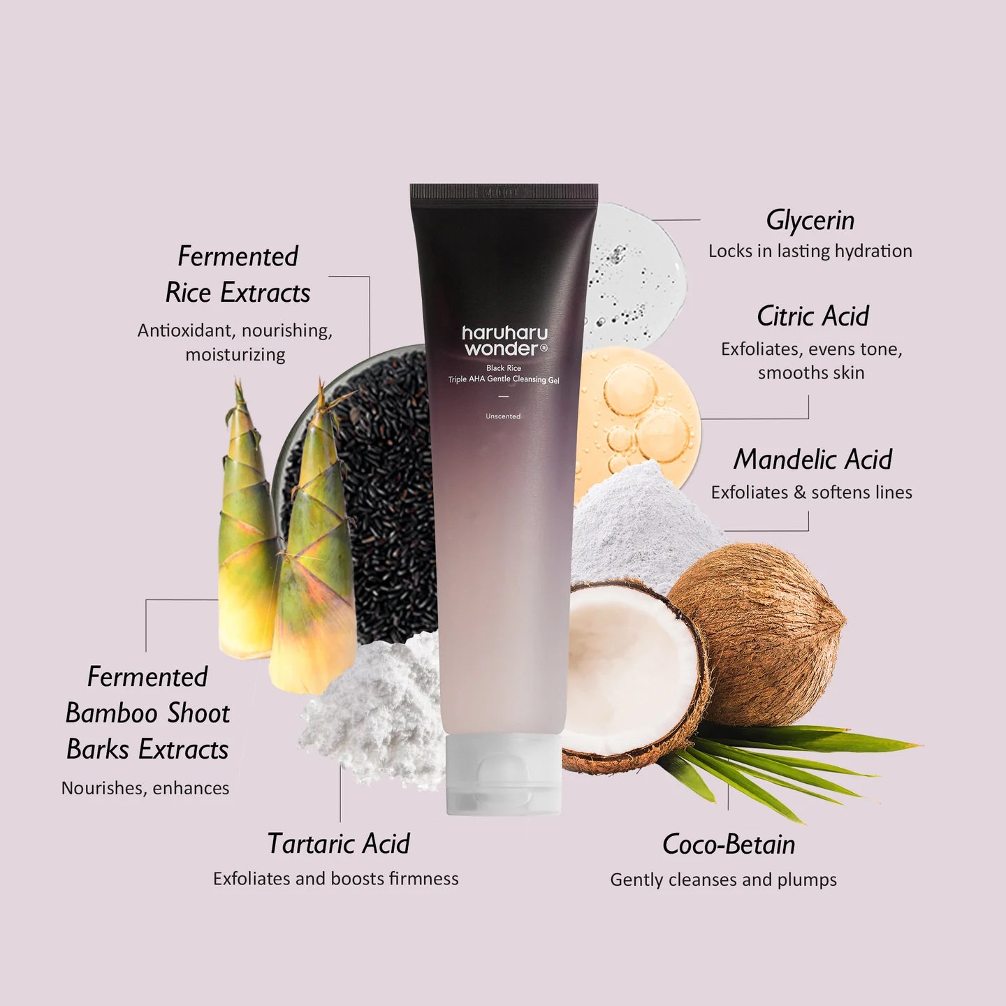 haruharu wonder - Black Rice Triple AHA Gentle Cleasing Gel (Unscented) 100ml-thekimyoung.com