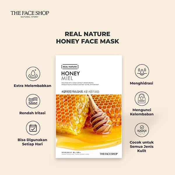 THE FACE SHOP - Real Nature Honey Face Mask (20g X 10ea)-thekimyoung.com