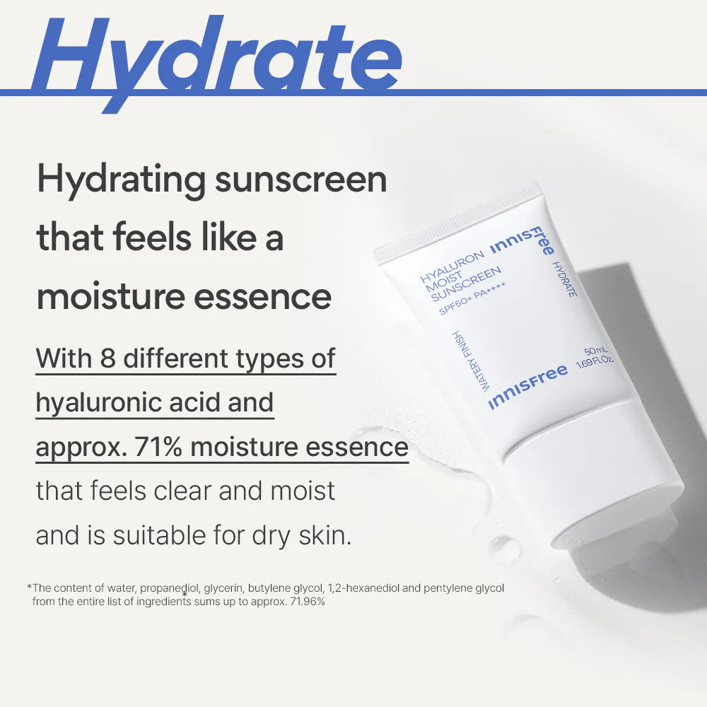 innisfree - Hyaluron Moist Sunscreen SPF50+ PA++++ 50ml-thekimyoung.com