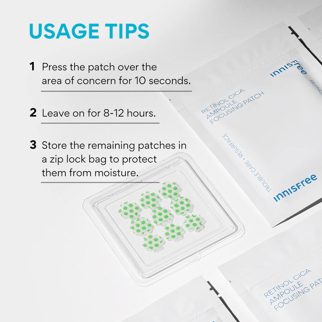 innisfree Retinol Cica Ampoule Focusing Patch 1ea/9 patches-thekimyoung.com