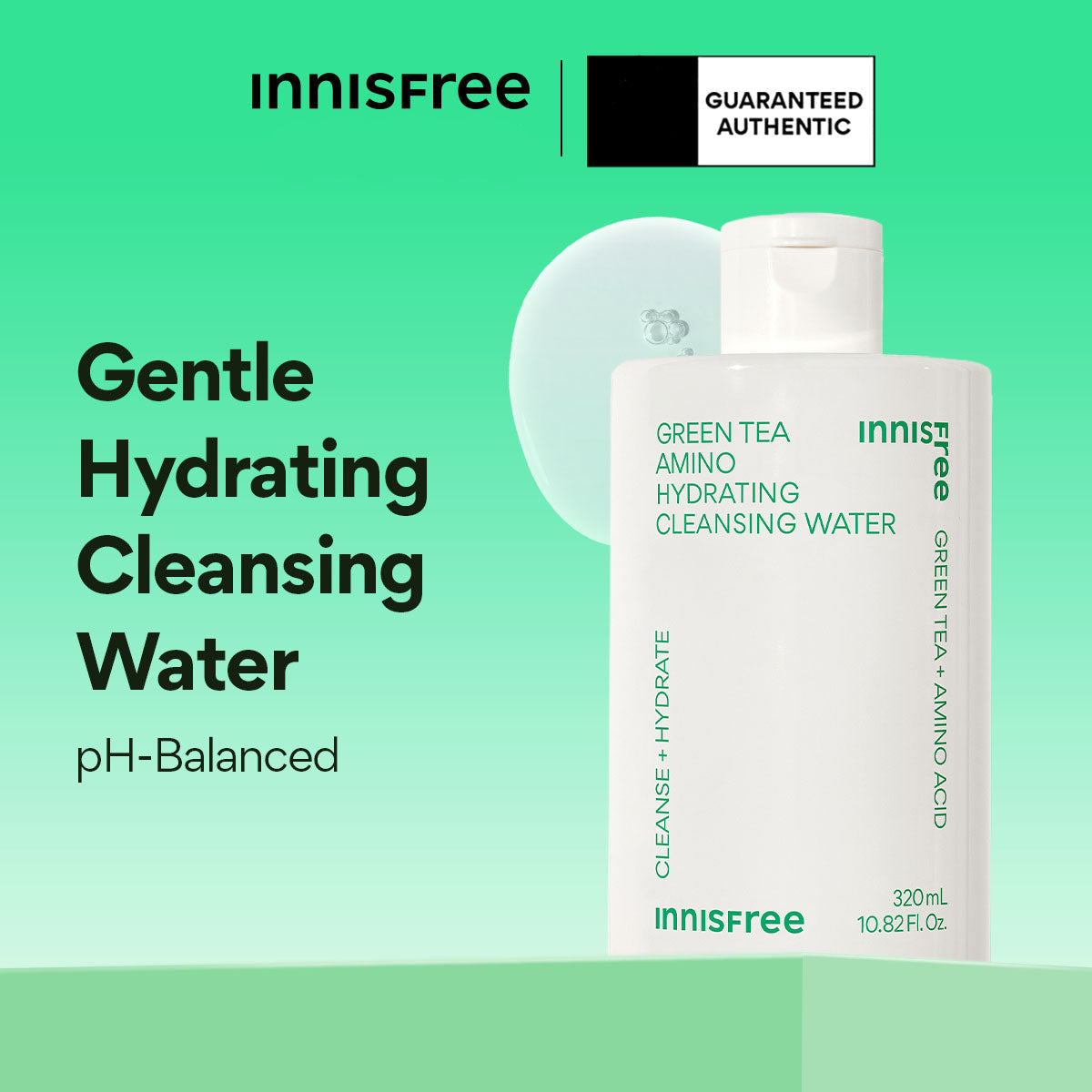 innisfree Green Tea Amino Hydrating Cleansing Water 320ml Cleansing Water innisfree