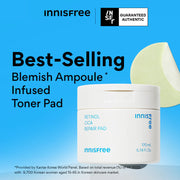 Innisfree Retinol Cica Repair Pad 60ea – Toner Pad for Soothing Blemish & Exfoliating Care-thekimyoung.com