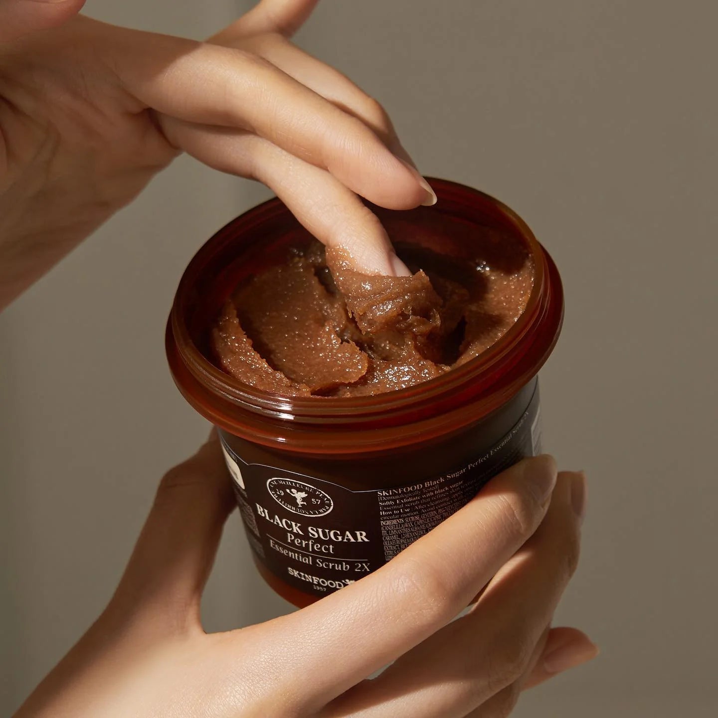 Skinfood Black Sugar Perfect Essential scrub 2X-thekimyoung.com