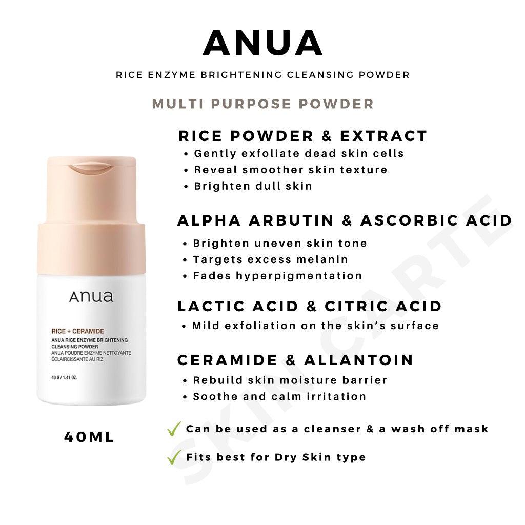 Anua Rice Enzyme Brightening Cleansing Powder 40g+40g (Double Pack) Face Cleanser Anua