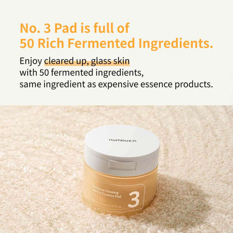 numbuzin No.3 Radiance Glowing Jumbo Essence Pad Toner Pad numbuzin