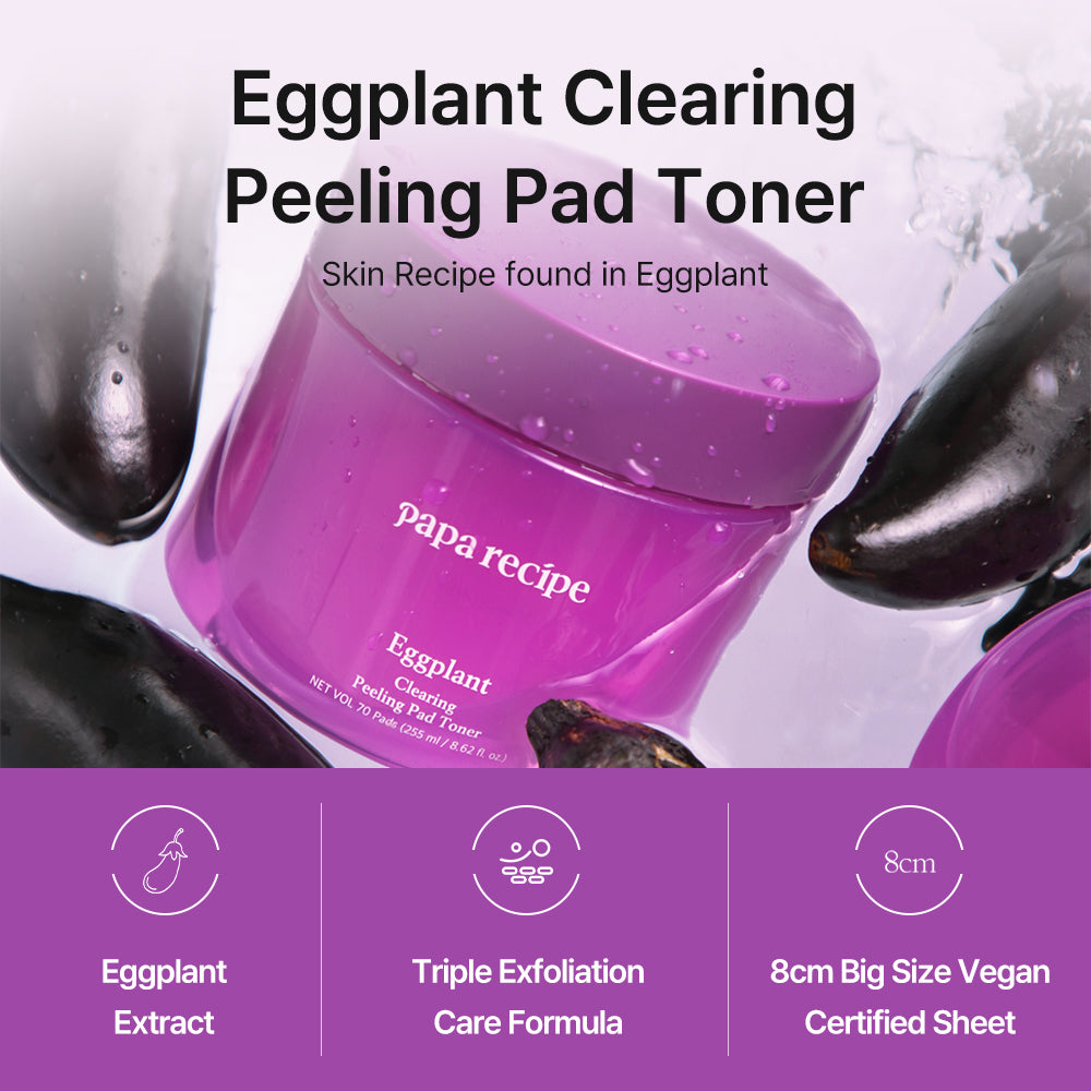 papa recipe Eggplant Clearing Peeling Pad Toner 255ml(70 Pads) Toner Pad papa recipe