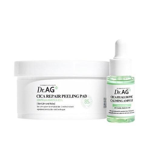 Dr.AG+ Cica Repair Peeling Pad 40p + Cica Hyaluronic Calming Ampoule 25ml SET-thekimyoung.com