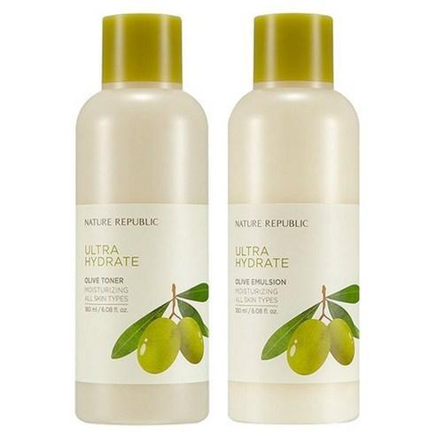 [NATURE REPUBLIC] Ultra Hydrate OLIVE Toner 180ml & Emulsion 180ml SET-thekimyoung.com