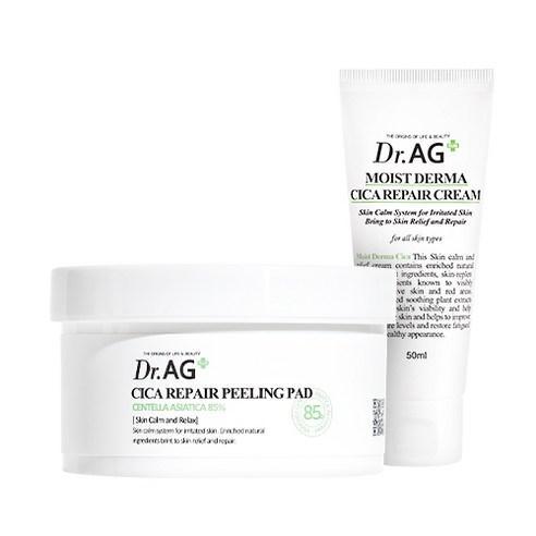 Dr.AG+ Cica Repair Peeling Pad 40p + Moist Derma Cica Repair Cream 50ml SET-thekimyoung.com
