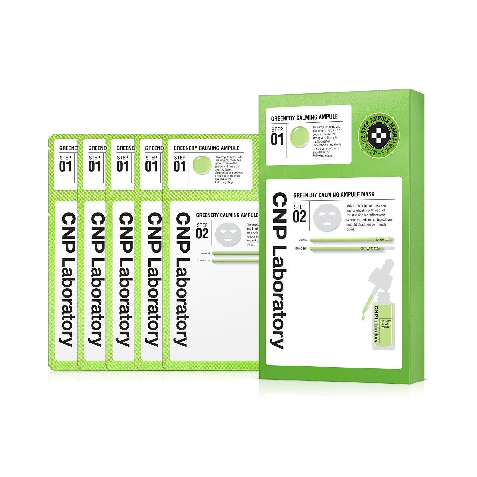 CNP 2- Step Greenery Calming Ampule Mask 5 Sheets-thekimyoung.com
