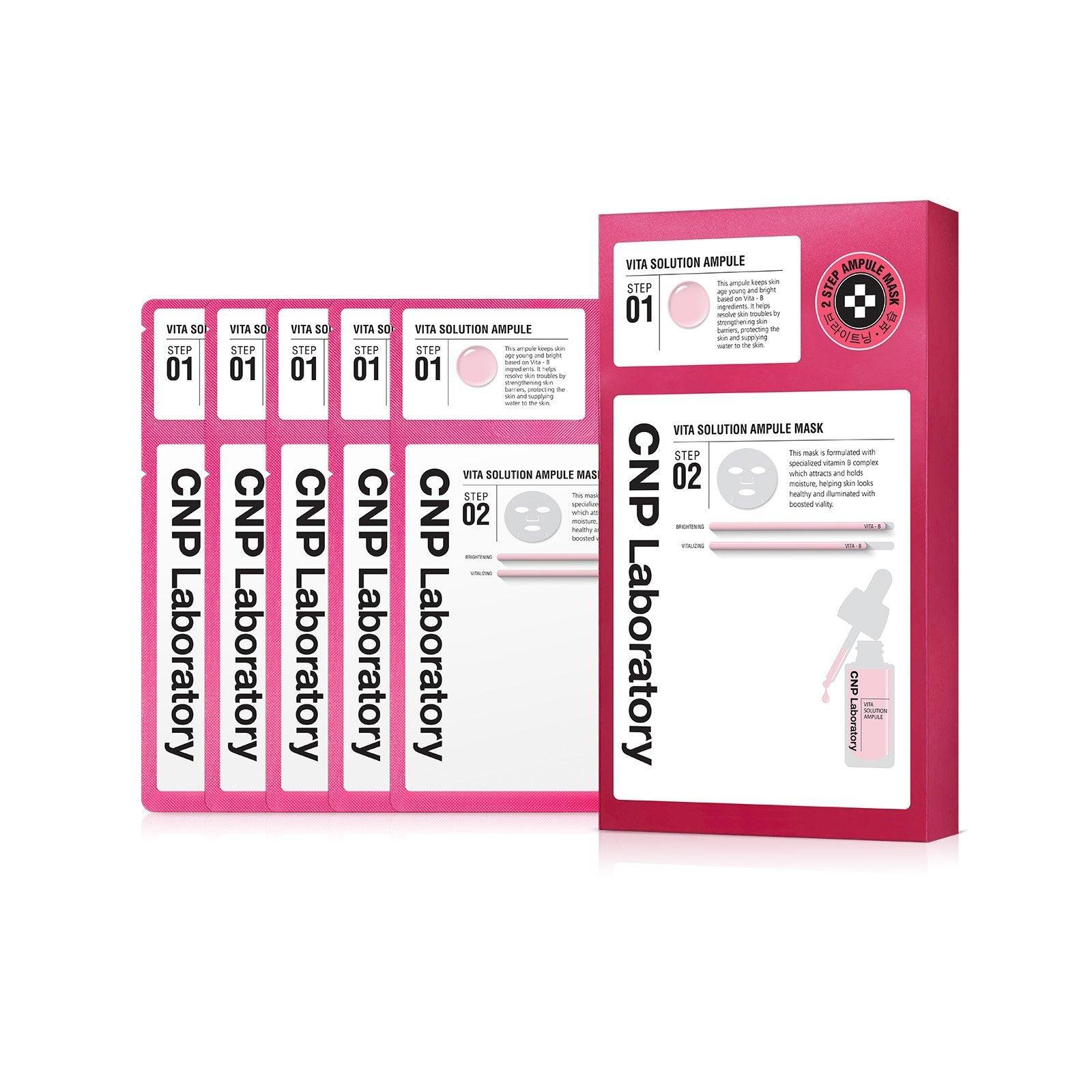 CNP 2-Step Vita-B Brightening Ampule Mask 5 Sheets-thekimyoung.com