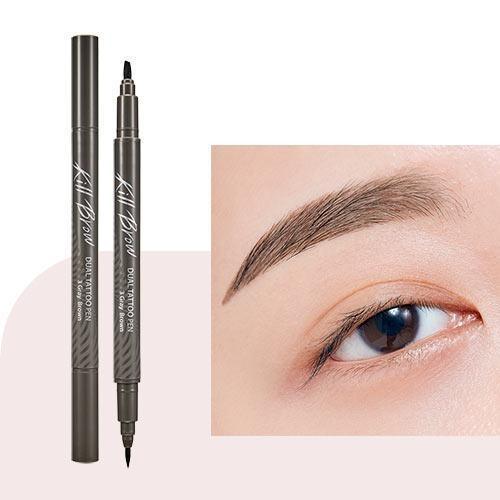CLIO Kill Brow Dual Tattoo Pen & Remover Pen Set (3 Colors) Eyebrow Color CLIO #03 GRAY BROWN