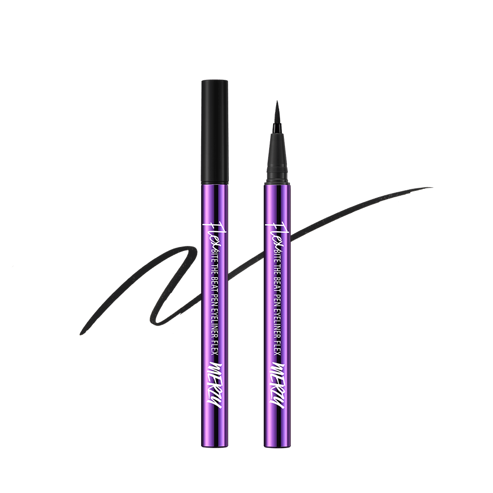 MERZY BITE THE BEAT PEN EYELINER FLEX 0.6g (3 Colors) Eyeliner MERZY PF1. HARD BLACK