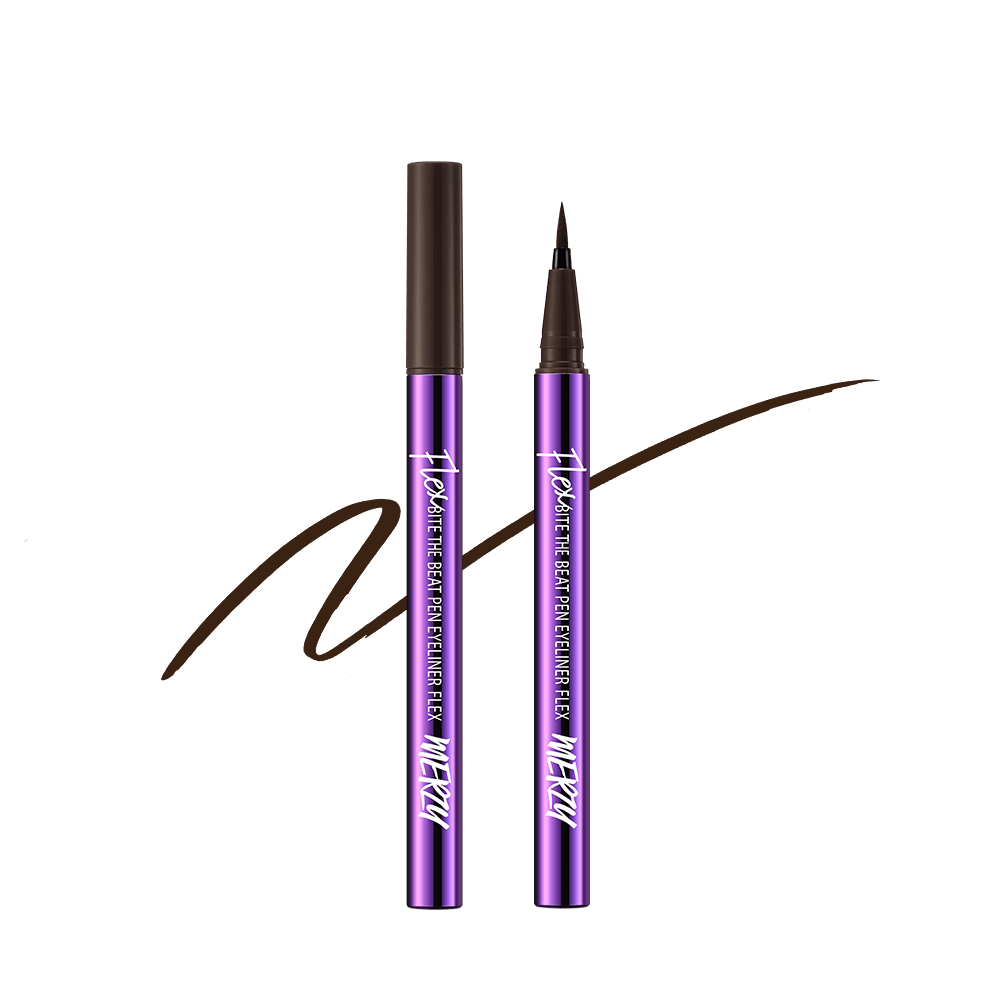 MERZY BITE THE BEAT PEN EYELINER FLEX 0.6g (3 Colors) Eyeliner MERZY PF2. MODERN BROWN