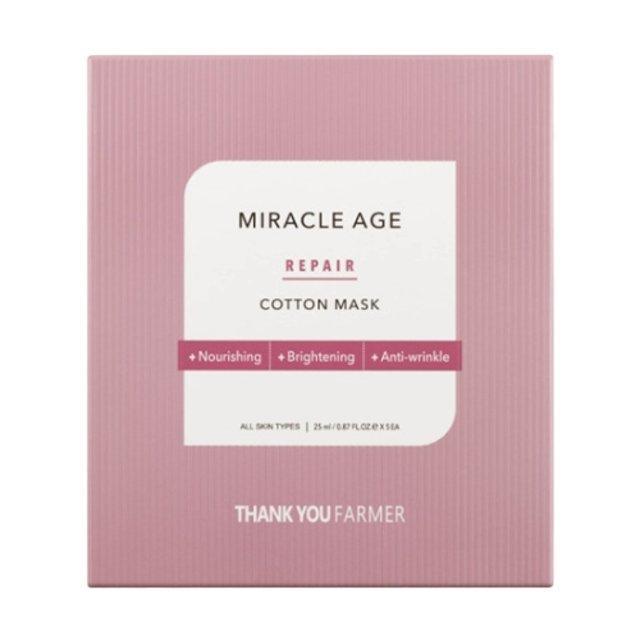 [THANK YOU FARMER] Miracle Age Repair Cotton Mask 25ml X 5ea Mask Sheet THANK YOU FARMER