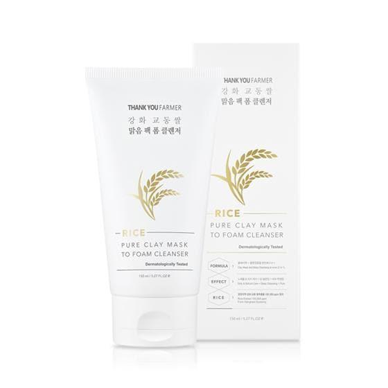 [THANK YOU FARMER] Rice Pure Clay Mask to Foam Cleanser 150ml Cleansing Foam THANK YOU FARMER
