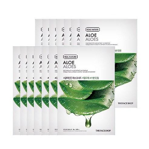 THE FACE SHOP REAL NATURE Face Mask #Aloe (20g X 10ea) Mask Sheet THE FACE SHOP